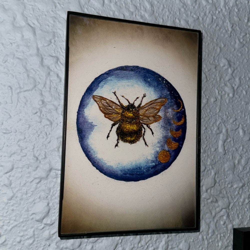 🔮5/$25✨Witchy Magical Moth Moon Framed Print 6x4